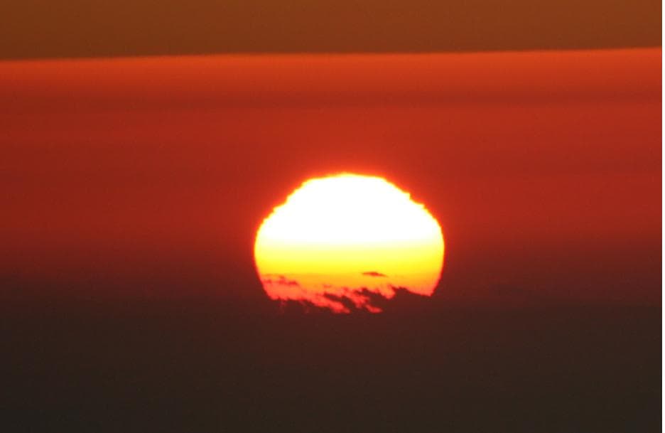The Sun observed near the horizon