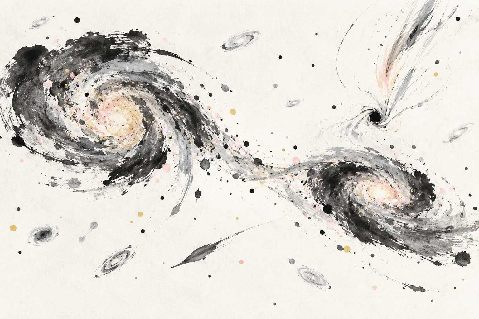 Artistic illustration of a dusty galaxy that looks quiescent but still glows with hidden star formation.