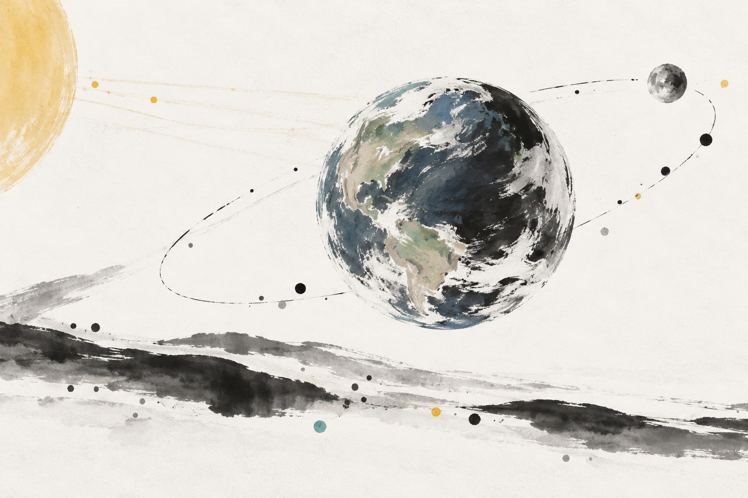 Artistic illustration of an Earth-like planet with oceans, clouds, and continents, representing an abiotic but habitable world.