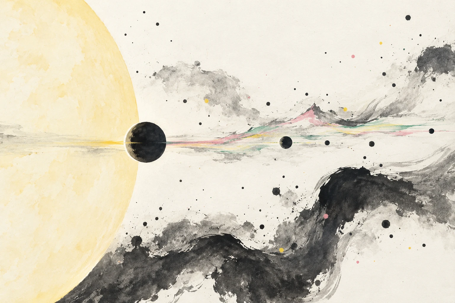 Abstract illustration of an AI agent coordinating exoplanet data, spectra, and atmospheric models.