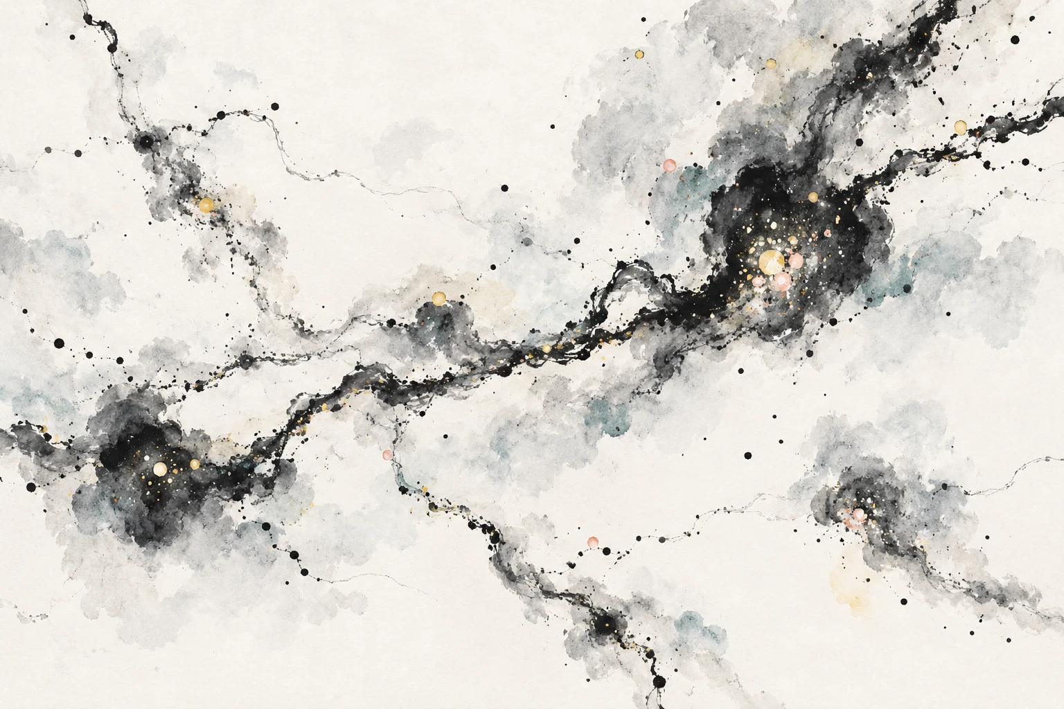 Abstract artistic illustration of molecular cloud filaments with embedded young stars.