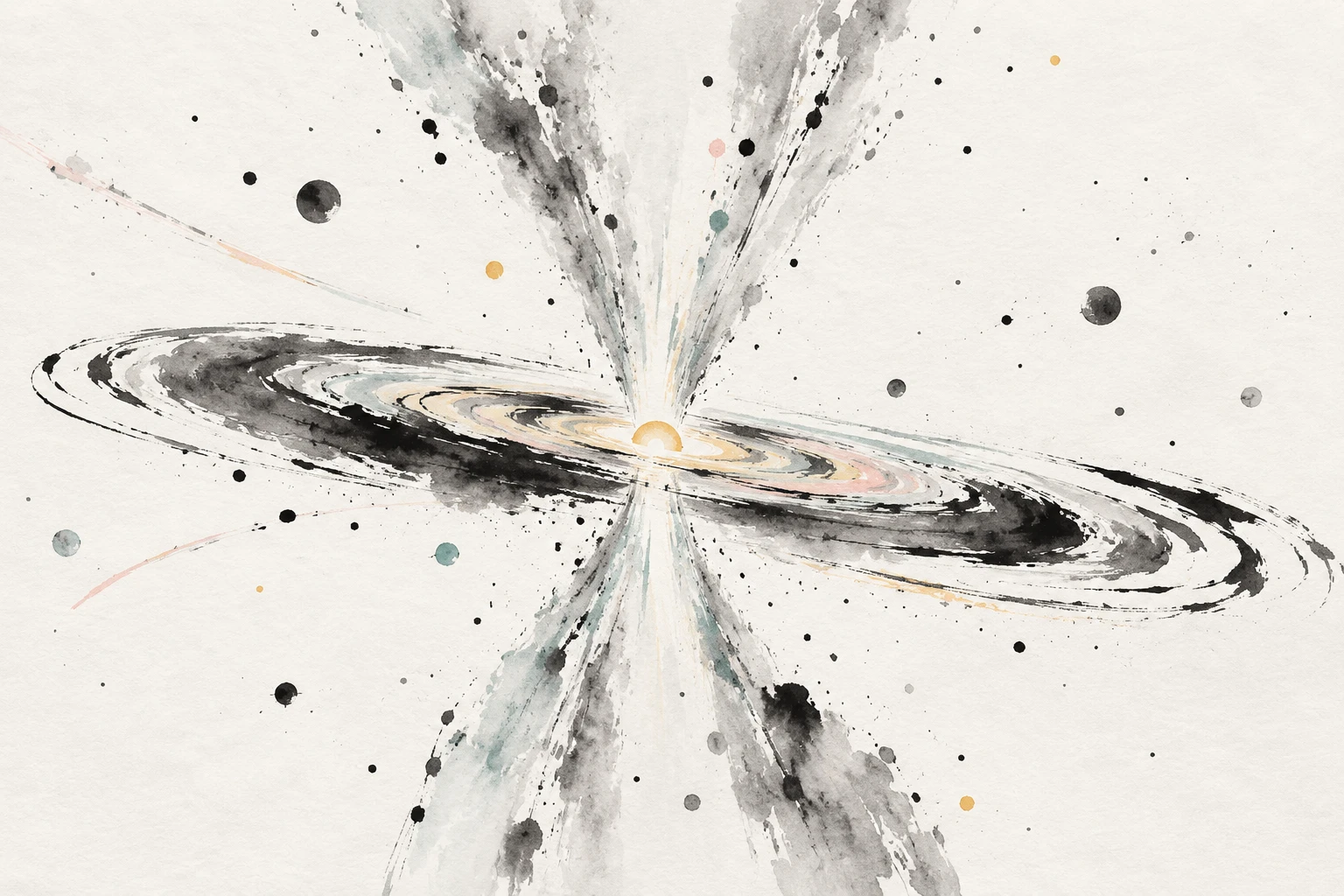 Artistic illustration of a protoplanetary disk with wide-angle molecular hydrogen winds.