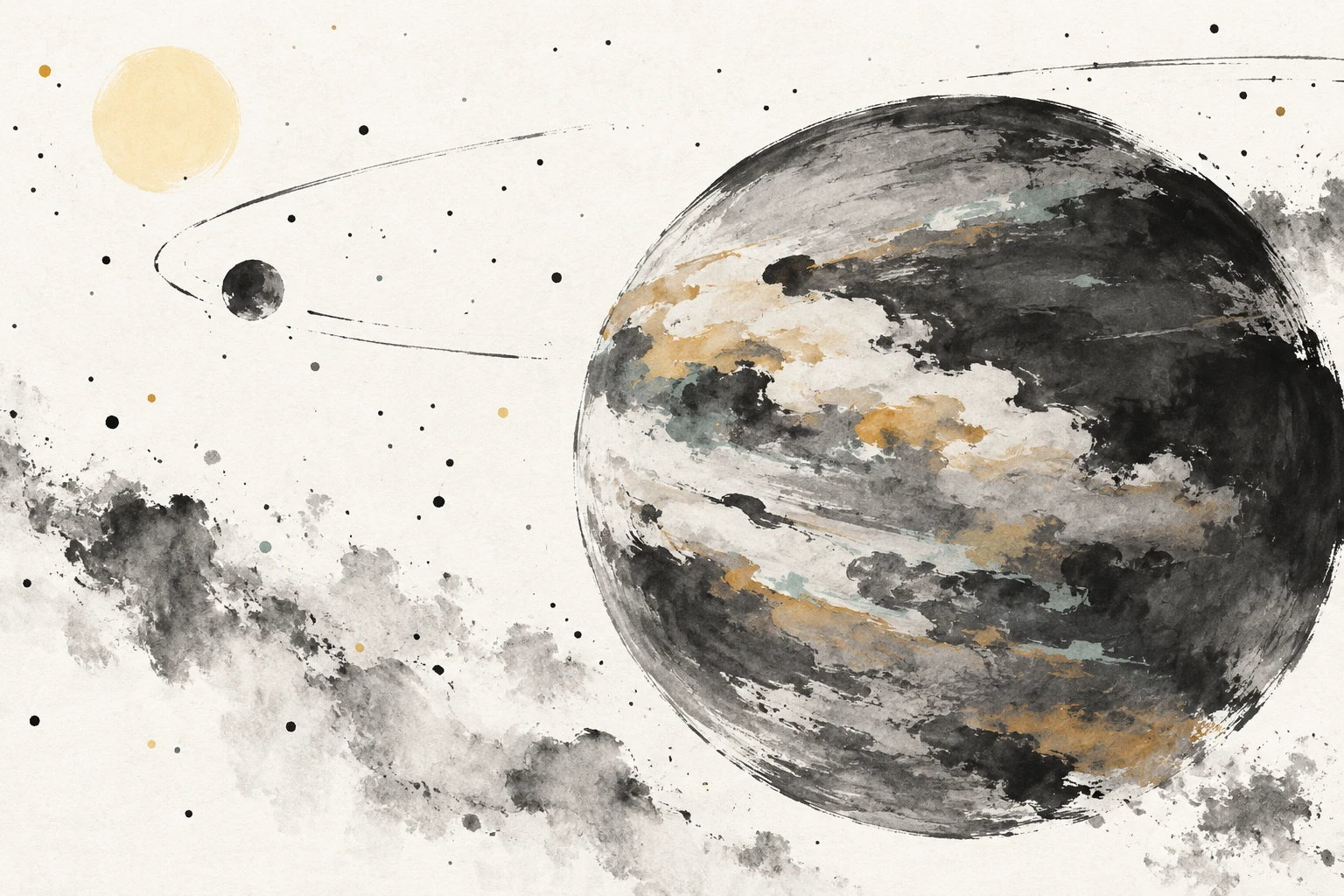 Abstract illustration: Artist's impression of patchy silicate clouds in a planetary-mass atmosphere.